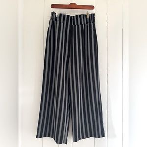 Pinstripe High Waisted Wide Leg Pant